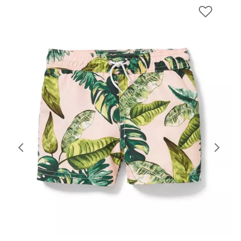 Janie and Jack Boys Palm Print Swim Shorts sz. 4